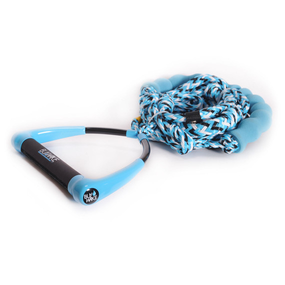 BuyWake.com Wakesurf Rope w/ Hydro Tack 10" Handle Combo (Cyan/Black/White) 2022