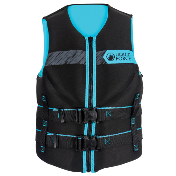 Liquid Force Hinge Classic (Black/Aqua) Women's CGA Life Jacket 2024