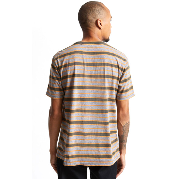 Brixton Hilt Multi Stripe (Washed Black/Heather Grey Sun) Knit T-Shirt