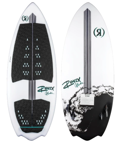 Ronix Atlantik Flyweight Wakesurf Board [White/Black Swell]