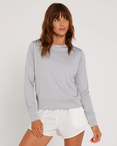 Follow Elara L/S Women's Sun Top [Light Grey]
