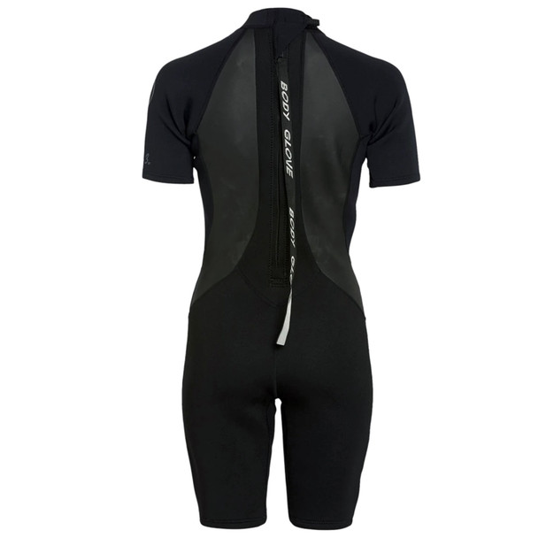 Body Glove Pro 3 Back Zip 2/1MM Women's Short Sleeve Springsuit (Black)