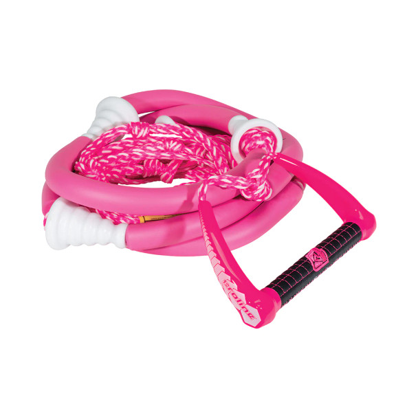 Proline 30ft Tug Seude Deluxe Wakesurf Rope & Handle Combo - Pink