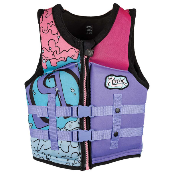 Ronix August Girl's CGA Life Jacket - Youth (50-90lbs) [Pink/Purple]