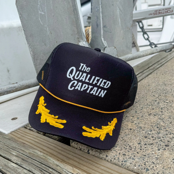 The Qualified Captain Captain Script Foamie Hat [Black Gold] 1