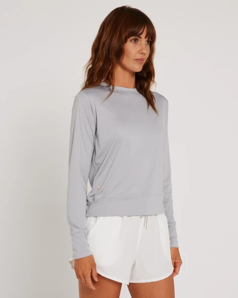 Follow Elara L/S Women's Sun Top [Light Grey] 3