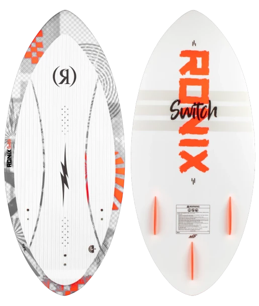 Ronix Switch Skimmer Tuff Tech Kid's Skim Wakesurf Board [Textured White/Orange]