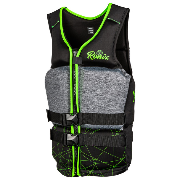 Ronix Driver's Ed Capella 3.0 (Black/Lime) Teen CGA Life Jacket