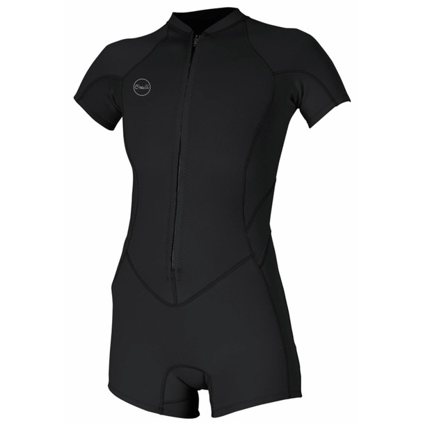 O'Neill Bahia 2/1mm Front Zip (Black/Black/Black) Women's Short Sleeve Spring Wetsuit 2021