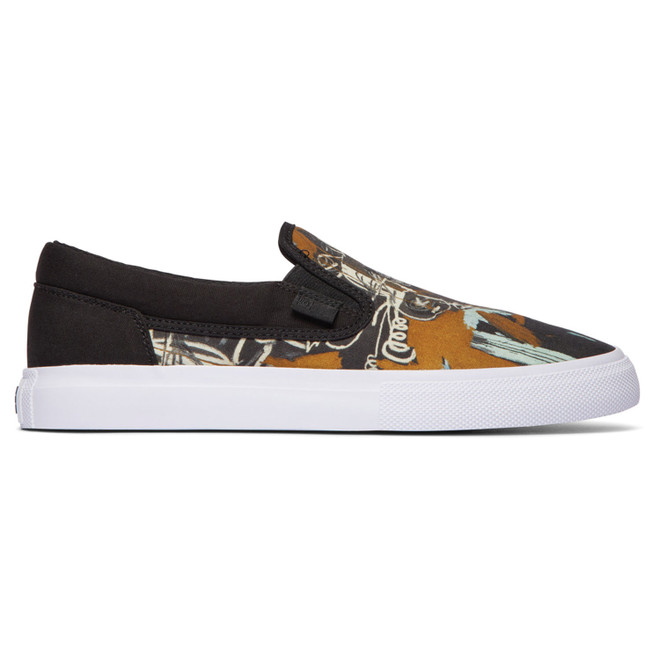 DC x Basquiat Manual Slip-On (Black Graphic) Men's Skate Shoes