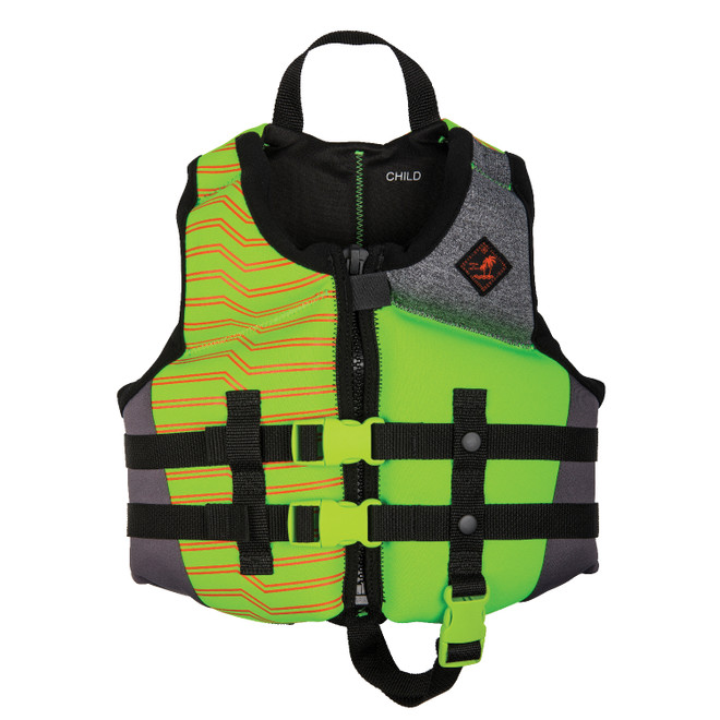 Ronix Vision Boy's (Lime/Heather) Child CGA Life Jacket 30-50LBS