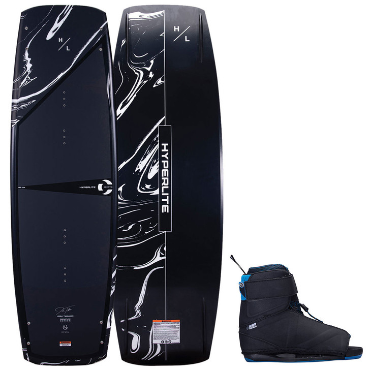 Hyperlite 2023 Cryptic Jr 128 cm Wakeboard Package with Men's 4-8 Session Bindings
