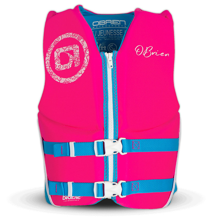 O'Brien Traditional Youth CGA Life Jacket (Pink/Aqua) 2023
