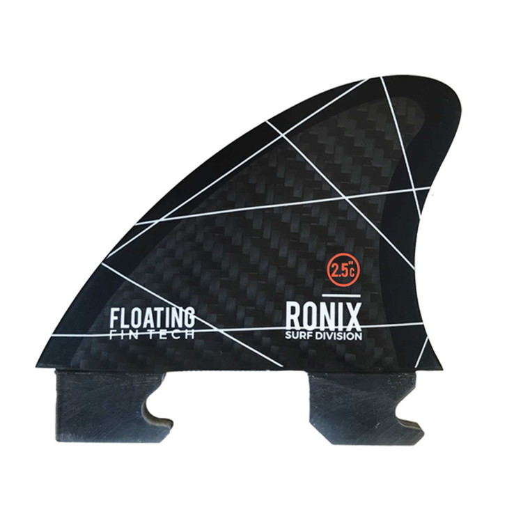Ronix 2.5" Floating Fin-S 2.0 Tool-Less Fiberglass Center Surf Fin (Charcoal)
