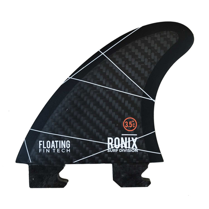 Ronix 3.5" Floating Fin-S 2.0 Tool-Less Fiberglass Center Surf Fin (Charcoal)