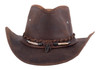 Bullhide Men's Chocolate Briscoe Leather Cowboy Hat