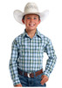 Rough Stock Boy's Franconia Plaid Short Sleeve Western Shirt 