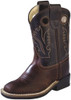 Old West Toddler Childs Brown Square Toe Cowboy Boots BSI1807 