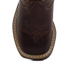 OLD WEST Jama Old West Kid's Brown Square Toe Cowboy Leather Boot 