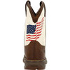 Durango Little Kid's Bay Brown/White Lil' Rebel Distressed Flag Western Boot