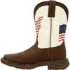 Durango Little Kid's Bay Brown/White Lil' Rebel Distressed Flag Western Boot