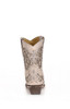 Corral Women's White Glittered Inlay & Crystals Snip Toe Wedding Boot