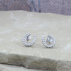 MONTANA SILVERSMITH Montana Silversmiths Tiny Rider Zirconia Horseshoe Post Earrings 