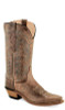 Jama Old West Women's Tan Cactus Snip Toe Cowboy Leather Boot
