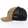 Hooey Coach Tan & Black Trucker Hat FlexFit Mesh Cap 