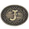 Montana Silversmiths Filigree Brass Initial J Western Belt Buckle 