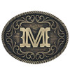 Montana Silversmiths Antiqued Brass Initial M Western Belt Buckle