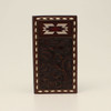 Nocona Tooled Buck Lace Aztec Brown Leather Rodeo Wallet 