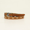 M & F Western Tooled Leather Hatband With Rawhide Lacing 