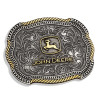 John Deere Belt Buckle Scalloped Duo Western By Montana Silversmiths 