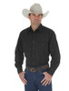 Wrangler Men's Black Tone On Tone Long Sleeve Western Shirt