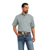 Ariat Men's Pro Series Barret Green Glow Plaid Short Sleeve Western Shirt