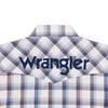 Wrangler Men's Embroidered Team Logo Blue Plaid Snap Western Shirt 