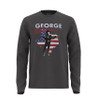 Wrangler Men's George Strait US Flag Grey Long Sleeve Graphic T Shirt