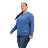 Ariat Women's Rebar Workman Blue Washed Fleece Pullover Sweatshirt 