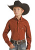 Panhandle Boy's Youth Solid Long Sleeve Button Western Shirt 