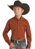 Panhandle Boy's Youth Solid Long Sleeve Button Western Shirt