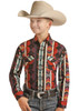 Panhandle Boy's Aztec Multi Snap Western Rodeo Shirt 