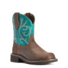 Ariat Women's Fatbaby Worn Hickory Shamrock Round Toe Short Western Boots