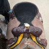 HR SADDLES AND TACK HR Saddles Chocolate Roughout Tooled Barrel Saddle 15" FQHB  