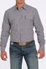 Cinch Men's Blue Plaid Long Sleeve Button Western Shirt 