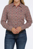 Cinch Women's Red Multi Print Long Sleeve Button Western Shirt