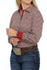 Cinch Women's Red Multi Print Long Sleeve Button Western Shirt 