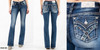 Miss Me Women's Mid Rise Flap Pocket Boot Cut Western Jeans 