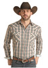 Panhandle Roughstock Brown Turquoise Plaid Snap Western Shirt 
