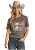 Rock & Roll Dale Brisby Pow Pow Steer Skull Graphic T Shirt 